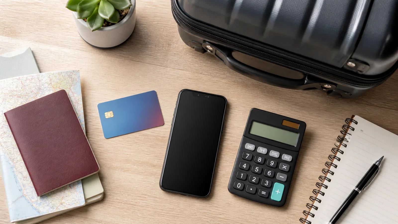 Planejamento de viagem com cartão de crédito e orçamento